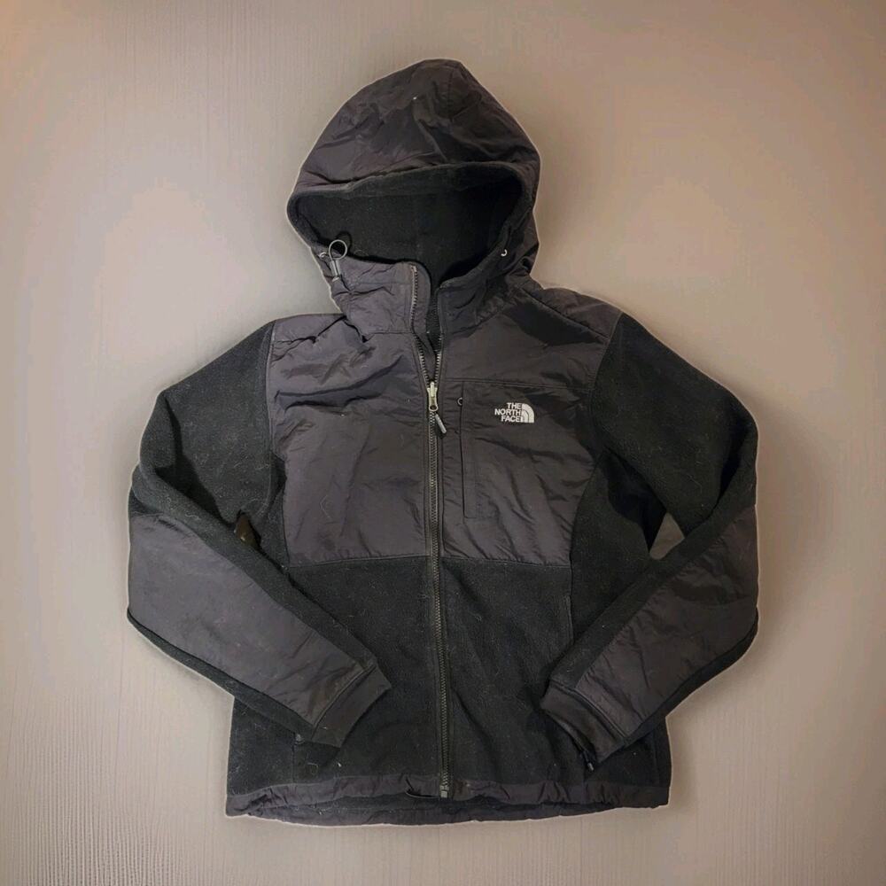 The North Face Womens Medium Black Denali 2 Hooded Polartec Fleece Jacket M